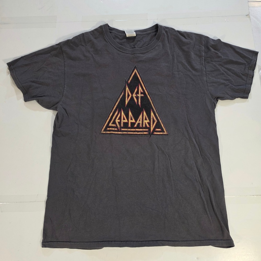 Def‎ Leppard Graphic T-Shirt Mens Large Black Fruit of the Loom Rock Band Tee
